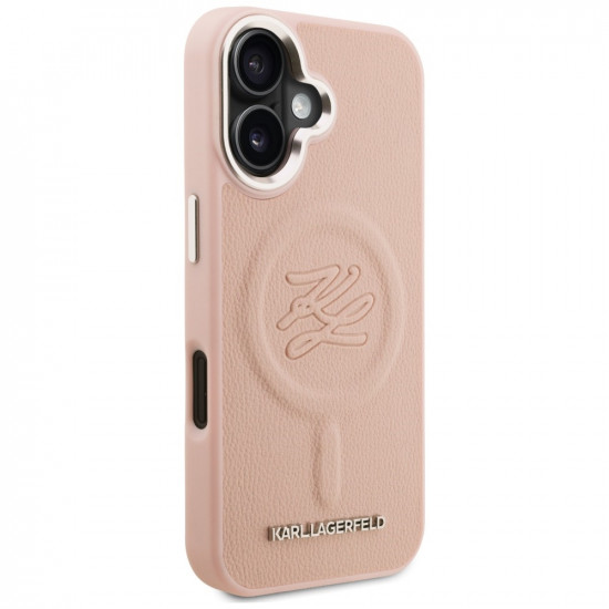 Case Karl Lagerfeld Initial & Metal Logo MagSafe for iPhone 16 pink Case Karl Lagerfeld Initial & Metal Logo MagSafe for iPhone 16 pink