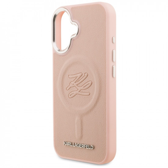 Case Karl Lagerfeld Initial & Metal Logo MagSafe for iPhone 16 pink Case Karl Lagerfeld Initial & Metal Logo MagSafe for iPhone 16 pink