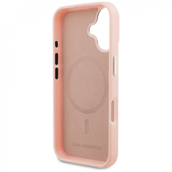 Case Karl Lagerfeld Initial & Metal Logo MagSafe for iPhone 16 pink Case Karl Lagerfeld Initial & Metal Logo MagSafe for iPhone 16 pink