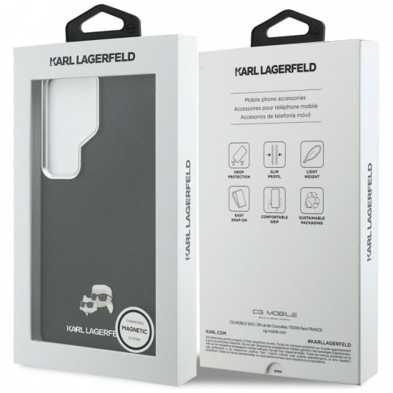 Case Karl Lagerfeld Saffiano KC Metal Logo MagSafe for Samsung Galaxy S26 Ultra black Case Karl Lagerfeld Saffiano KC Metal Logo MagSafe for Samsung Galaxy S26 Ultra black
