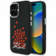 Karl Lagerfeld Silicone Heart Sign Logo MagSafe Case for iPhone 16 Black