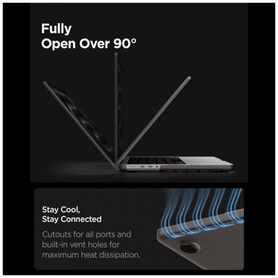 Spigen AirSkin Case for MacBook Pro 16" M1-M5 / M5 Pro / M5 Pro Max 2021-2026 Frost Black Spigen AirSkin Case for MacBook Pro 16" M1-M5 / M5 Pro / M5 Pro Max 2021-2026 Frost Black