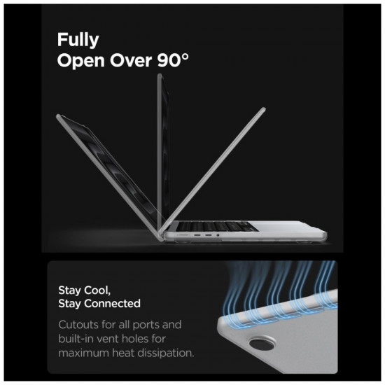 Spigen AirSkin Case for MacBook Pro 16" M1-M5 / M5 Pro / M5 Pro Max 2021-2026 Frost Clear Spigen AirSkin Case for MacBook Pro 16" M1-M5 / M5 Pro / M5 Pro Max 2021-2026 Frost Clear
