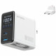 4smarts GaN Flex Screen AI 100W 2xUSB-C + USB-A wall charger white 4smarts GaN Flex Screen AI 100W 2xUSB-C + USB-A wall charger white