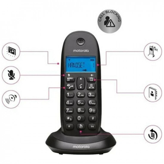 Cordless landline phone Motorola C1001CB+ black