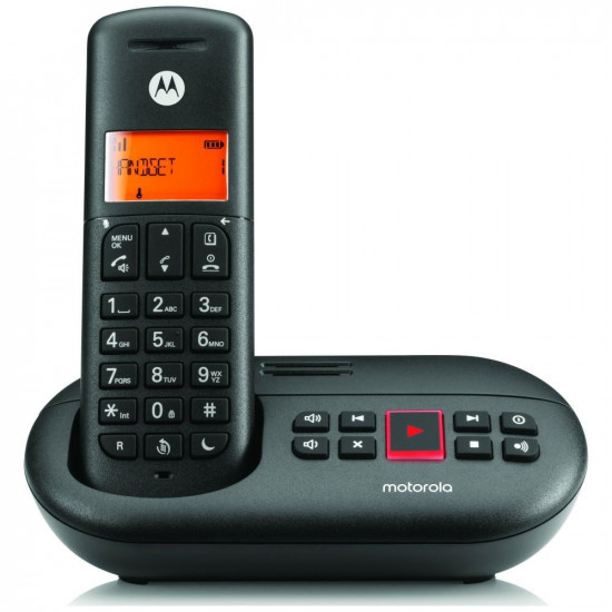 Cordless phone with answering machine Motorola E211 black Cordless phone with answering machine Motorola E211 black