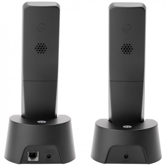 Set of Motorola DOT202 cordless landline phones black 2 psc. Set of Motorola DOT202 cordless landline phones black 2 psc.
