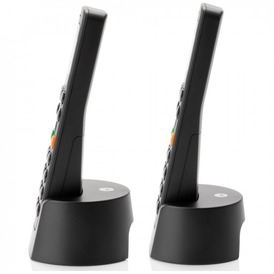 Set of Motorola DOT202 cordless landline phones black 2 psc. Set of Motorola DOT202 cordless landline phones black 2 psc.