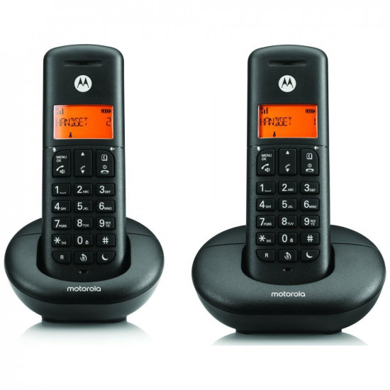 Set of Motorola E202 cordless landline phones 2 pcs. black