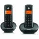 Set of Motorola E202 cordless landline phones 2 pcs. black