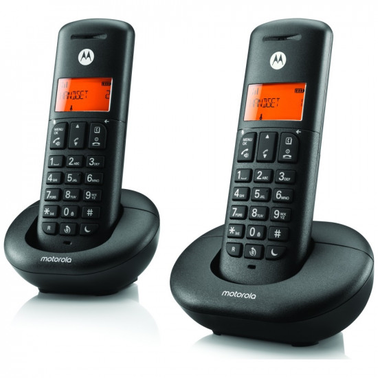 Set of Motorola E202 cordless landline phones 2 pcs. black
