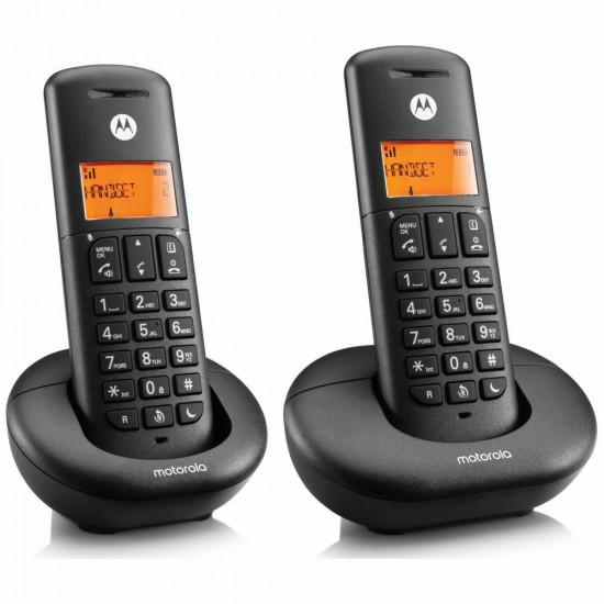 Set of Motorola E202 cordless landline phones 2 pcs. black