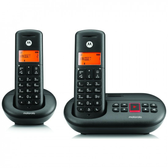 Set of Motorola E212 cordless landline phones 2 pcs. black Set of Motorola E212 cordless landline phones 2 pcs. black