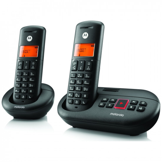 Set of Motorola E212 cordless landline phones 2 pcs. black Set of Motorola E212 cordless landline phones 2 pcs. black