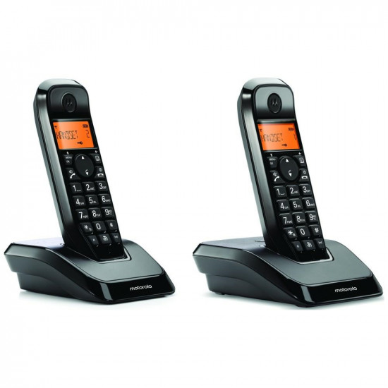 Set of Motorola S1202 cordless landline phones 2 pcs. black Set of Motorola S1202 cordless landline phones 2 pcs. black