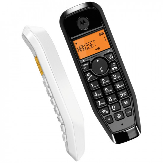 Set of Motorola S1202 cordless landline phones 2 pcs. black white