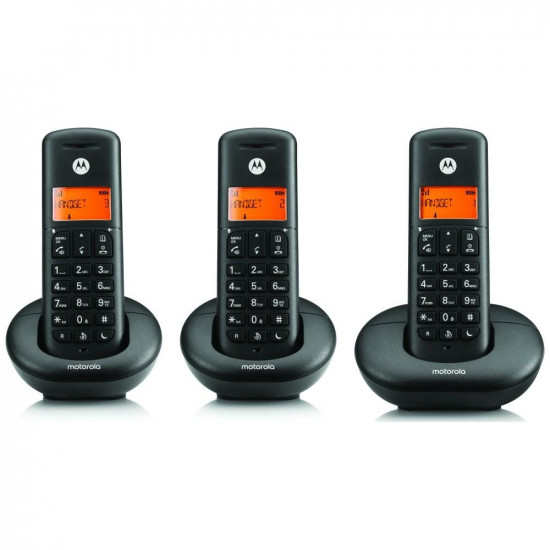 Set of Motorola E203 cordless landline phones 3 pcs. black Set of Motorola E203 cordless landline phones 3 pcs. black