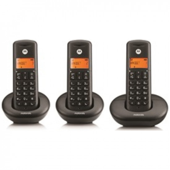 Set of Motorola E203 cordless landline phones 3 pcs. black Set of Motorola E203 cordless landline phones 3 pcs. black