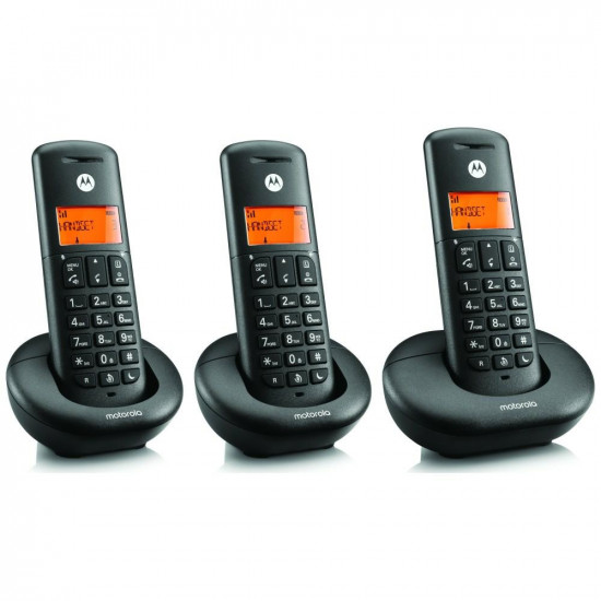Set of Motorola E203 cordless landline phones 3 pcs. black Set of Motorola E203 cordless landline phones 3 pcs. black