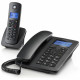 Set of Motorola C4201 cordless landline + landline phones black 2 psc. Set of Motorola C4201 cordless landline + landline phones black 2 psc.