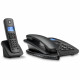 Set of Motorola C4201 cordless landline + landline phones black 2 psc. Set of Motorola C4201 cordless landline + landline phones black 2 psc.