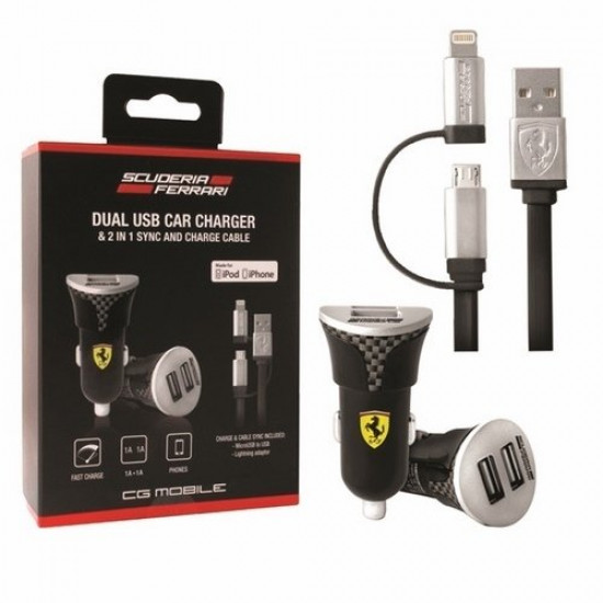 Ferrari charger FEBCCCBUNBK 2in1 MFI lightning/micro USB black Ferrari charger FEBCCCBUNBK 2in1 MFI lightning/micro USB black