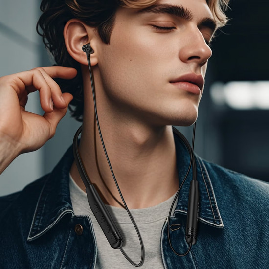 Acefast Bluetooth Earphones (N9) Behind the Head, Neckband, Magnetic, BT 6.0, Bass/Game Modes, ENC, 200mAh, IPX4 Black Acefast Bluetooth Earphones (N9) Behind the Head, Neckband, Magnetic, BT 6.0, Bass/Game Modes, ENC, 200mAh, IPX4 Black