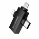 Borofone 3in1 Adapter (BV26D) USB 2.0 (F) to Lightning / Type C / Micro USB (M), Charging & Data Transfer, 1.5A Black