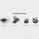 Lisen Car Holder (A608) Magnetic Grip, for Dashboard, Foldable, 360° Adjustable, with Larger Bottom Suction Cup Black