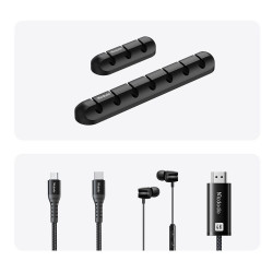 Mcdodo (2 pack) Cable Organizer (WF 5960) 7 Slots, 3 Slots, Silicone Grey