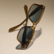 Techsuit Polarized Sunglasses (31246) for Men, UV400, TR90, Flat Top Shape, Vintage Print / Blue