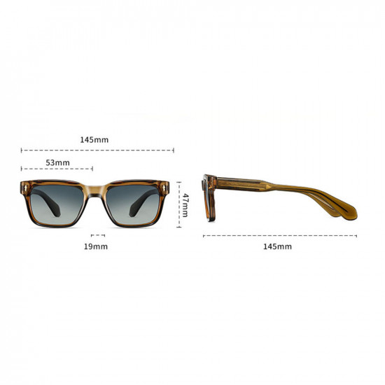 Techsuit Polarized Sunglasses (31246) for Men, UV400, TR90, Flat Top Shape, Vintage Print / Blue