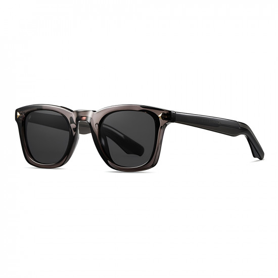Techsuit Premium Polarized Sunglasses (31243) for Men, UV Protection, TR90, Wayfarer Frame, HD Lenses, Retro Grey
