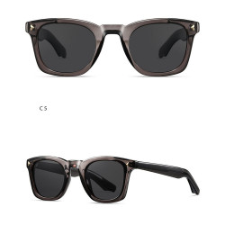 Techsuit Premium Polarized Sunglasses (31243) for Men, UV Protection, TR90, Wayfarer Frame, HD Lenses, Retro Grey