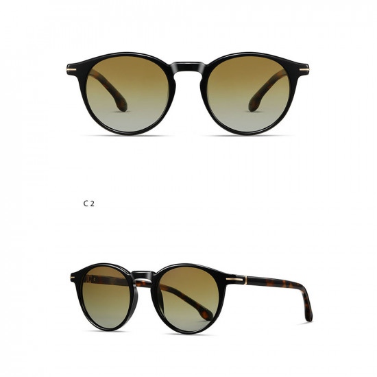 Techsuit Polarized Sunglasses (31235) for Men, Fashion, TR90 Frame, Scratch resistant TAC Lenses, Acetate Legs Yellow