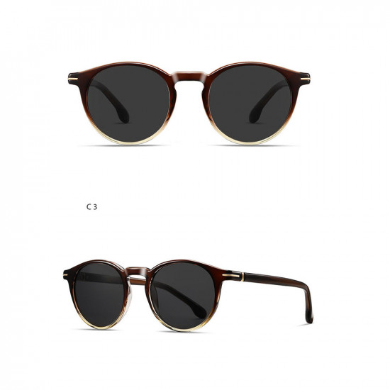Techsuit Polarized Sunglasses (31235) for Men, Fashion, TR90 Frame, Scratch resistant TAC Lenses, Acetate Legs Gray