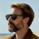 Techsuit Polarized Sunglasses (31235) for Men, Fashion, TR90 Frame, Scratch resistant TAC Lenses, Acetate Legs Gray
