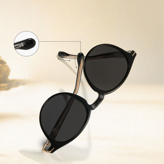 Techsuit Polarized Sunglasses (31235) for Men, Fashion, TR90 Frame, Scratch resistant TAC Lenses, Acetate Legs Gray