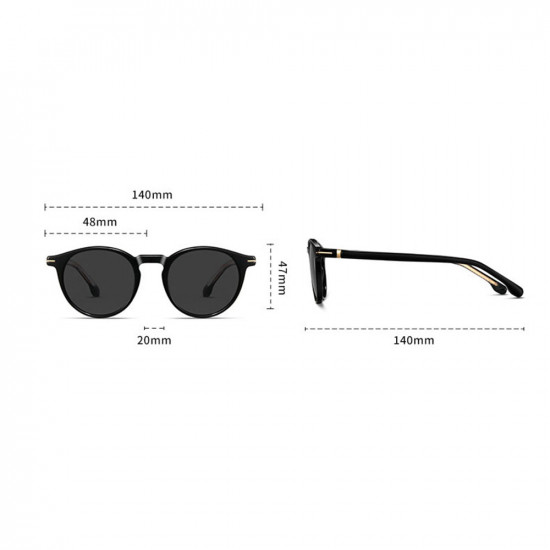 Techsuit Polarized Sunglasses (31235) for Men, Fashion, TR90 Frame, Scratch resistant TAC Lenses, Acetate Legs Gray