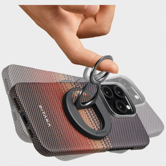 Magnetic holder PITAKA MagEZ Grip 3 MagSafe California Dream for phone sunset black