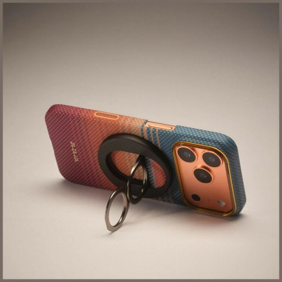 Magnetic holder PITAKA MagEZ Grip 3 MagSafe California Dream for phone sunset black
