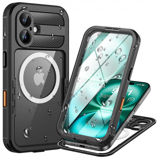 ShellBox Waterproof IP68 Case iPhone 16 Black