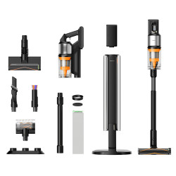 Deerma Cordless Vacuum Cleaner VCES141 (Z50 Combo) 27000Pa, 600W, 2500mAh, Auto Empty Dock, Green Searchlight Black