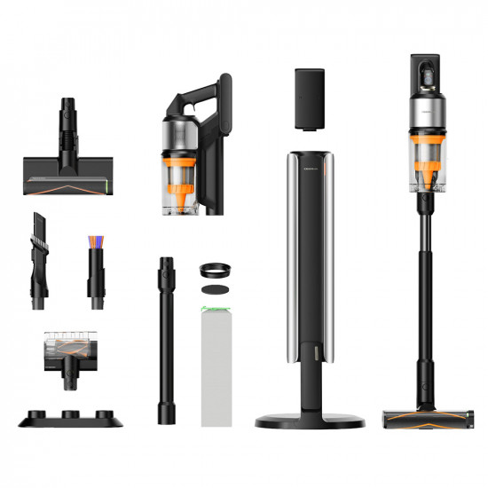 Deerma Cordless Vacuum Cleaner VCES141 (Z50 Combo) 27000Pa, 600W, 2500mAh, Auto Empty Dock, Green Searchlight Black