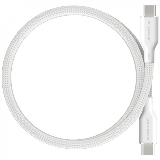 Cable empower by PanzerGlass Magnetic 240W USB-C to USB-C 1.5m silver white