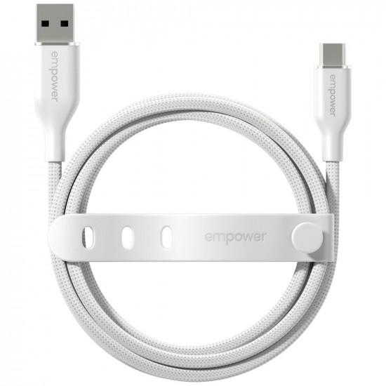 Cable empower by PanzerGlass Racing 60W USB-A to USB-C 1.2m silver white Cable empower by PanzerGlass Racing 60W USB-A to USB-C 1.2m silver white