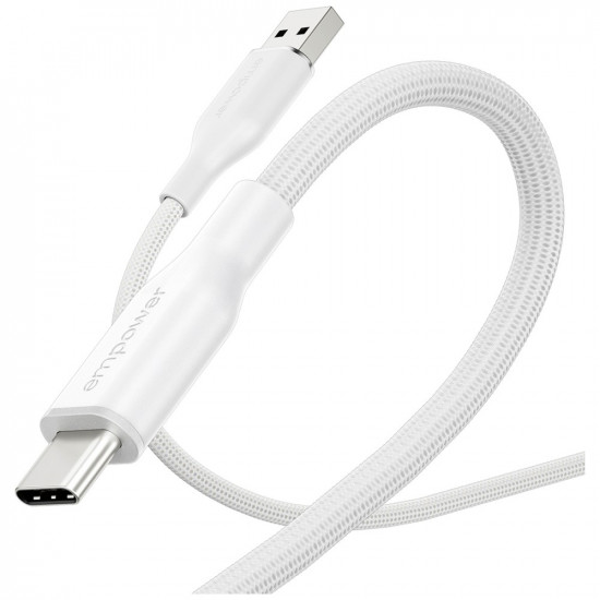 Cable empower by PanzerGlass Racing 60W USB-A to USB-C 1.2m silver white Cable empower by PanzerGlass Racing 60W USB-A to USB-C 1.2m silver white