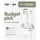 Cable empower by PanzerGlass Racing 60W USB-A to USB-C 1.2m silver white Cable empower by PanzerGlass Racing 60W USB-A to USB-C 1.2m silver white
