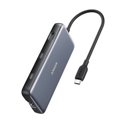 Anker Docking Station (A83830A2) HDMI, 2x USB, 2x USB C, Ethernet, SD/TF Card, 4K@60Hz, 10Gbps, PD85W Gray