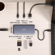 Anker Docking Station (A83830A2) HDMI, 2x USB, 2x USB C, Ethernet, SD/TF Card, 4K@60Hz, 10Gbps, PD85W Gray